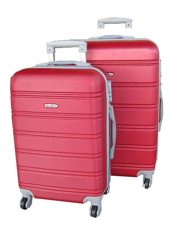 SMTE 2 Piece Premium Luggage Set - Red with keychain