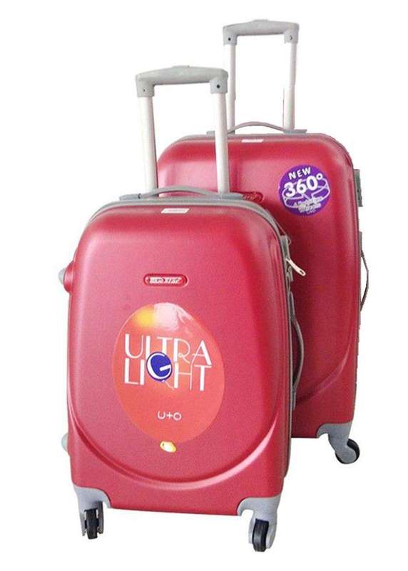 SMTE 2 Piece Premium Luggage Set - Red with keychain