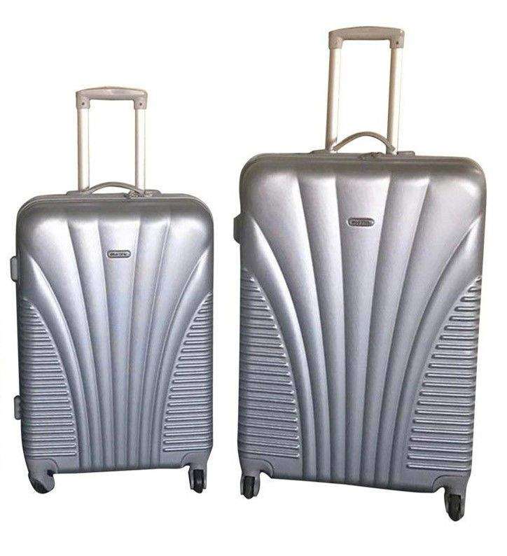 SMTE 2 Piece Blue Star Luggage Set - Silver with keychain