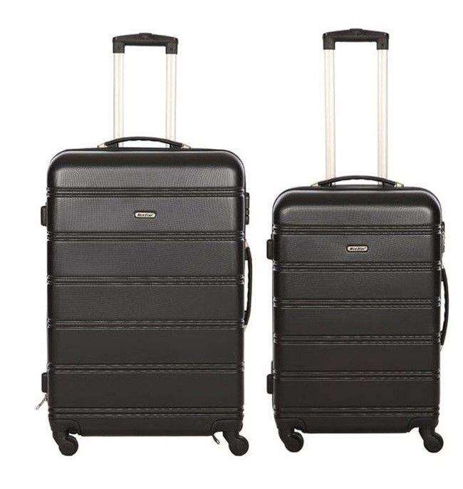 SMTE 2 Piece Premium Luggage Set - Black with keychain