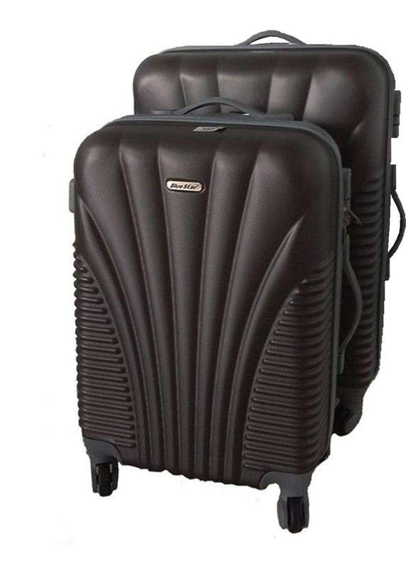 SMTE 2 Piece Blue Star Luggage Set - Black with keychain