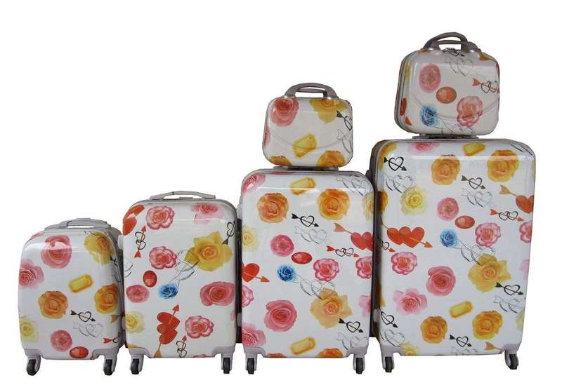 SMTE Luxury PC Travel Luggage - 6 Piece - Cupid Arrow with keychain