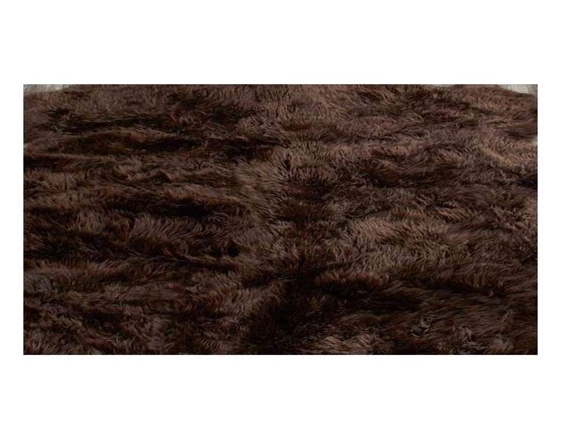 SMTE Classic Brown Fluffy Rug with keychain