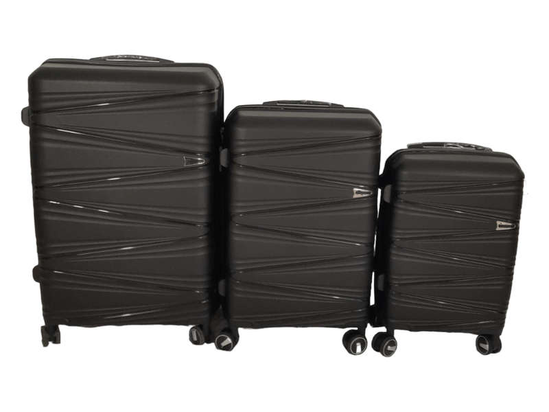 SMTE- Acesa Hard Shell Elite UBS Suitcase Set 3 Piece - Black with keychain