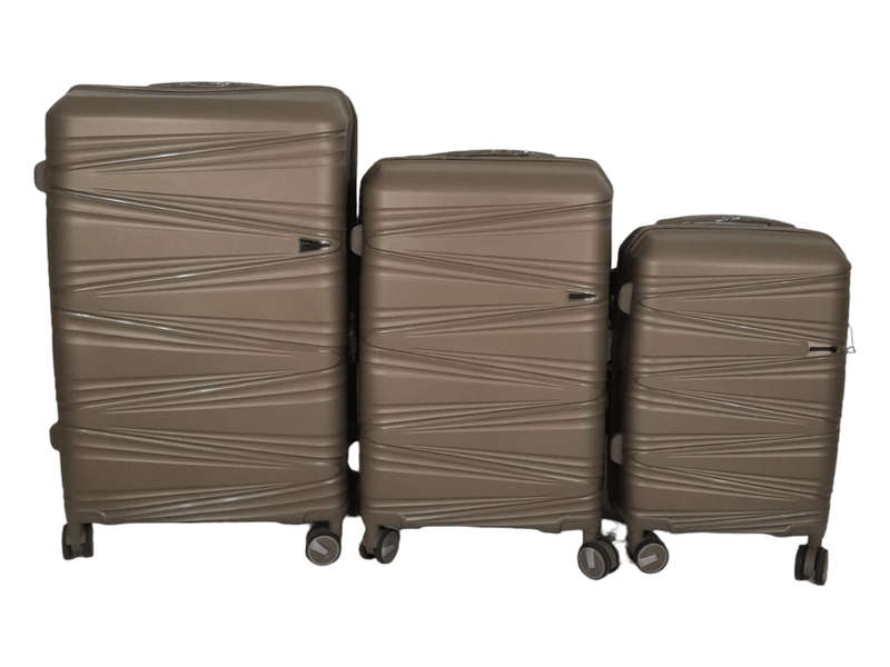 SMTE- Acesa Hard Shell Elite UBS Suitcase Set 3 Piece - Gold with keychain