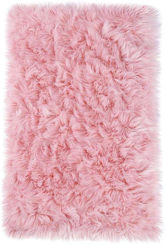 SMTE Faux Fur Soft Rug/Carpet - Pink with keychain