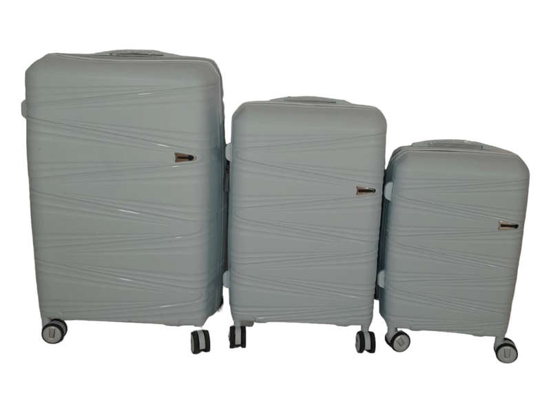 SMTE- Acesa Hard Shell Elite UBS Suitcase Set 3 Piece - Green with keychain