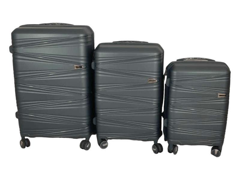 SMTE- Acesa Hard Shell Elite UBS Suitcase Set 3 Piece - Grey with keychain