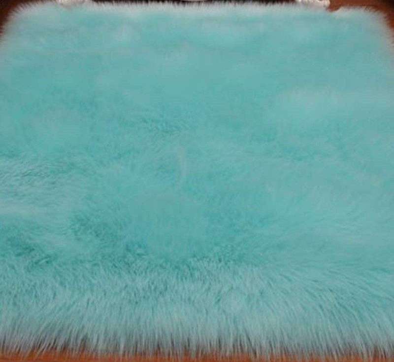 SMTE Faux Fur Soft Rug/Carpet - Teal with keychain