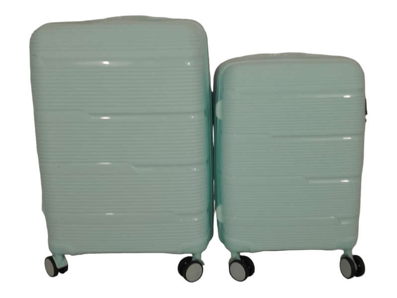 SMTE- Acesa Hard Shell Elite Suitcase Set 2 Piece - Green with keychain
