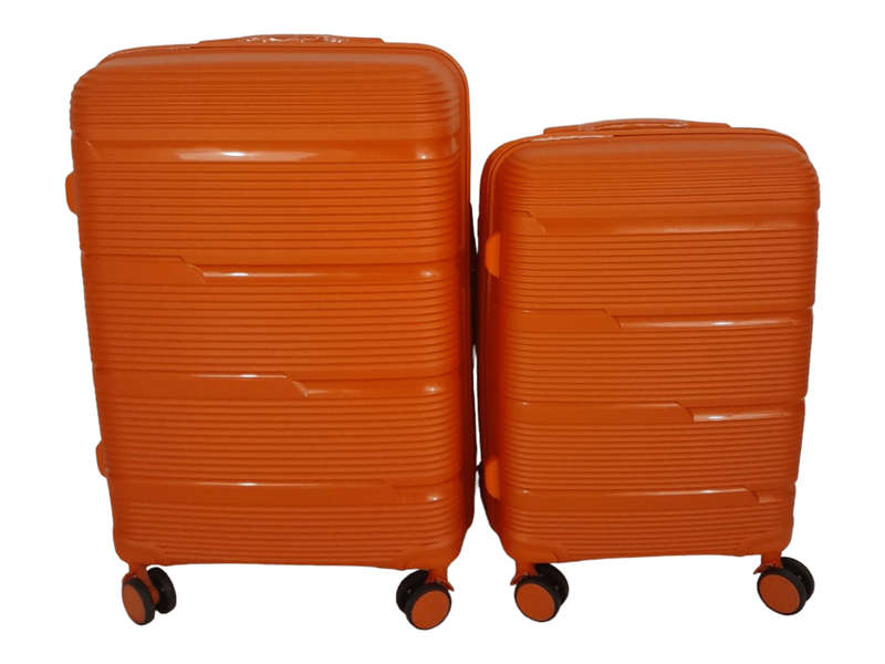 SMTE- Acesa Hard Shell Elite Suitcase Set 2 Piece - Orange with keychain