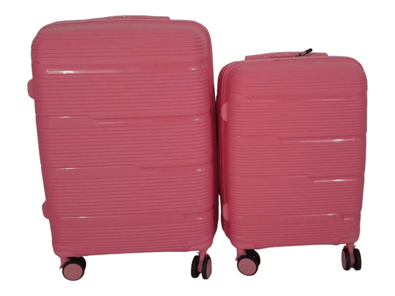 SMTE- Acesa Hard Shell Elite Suitcase Set 2 Piece - Pink with keychain