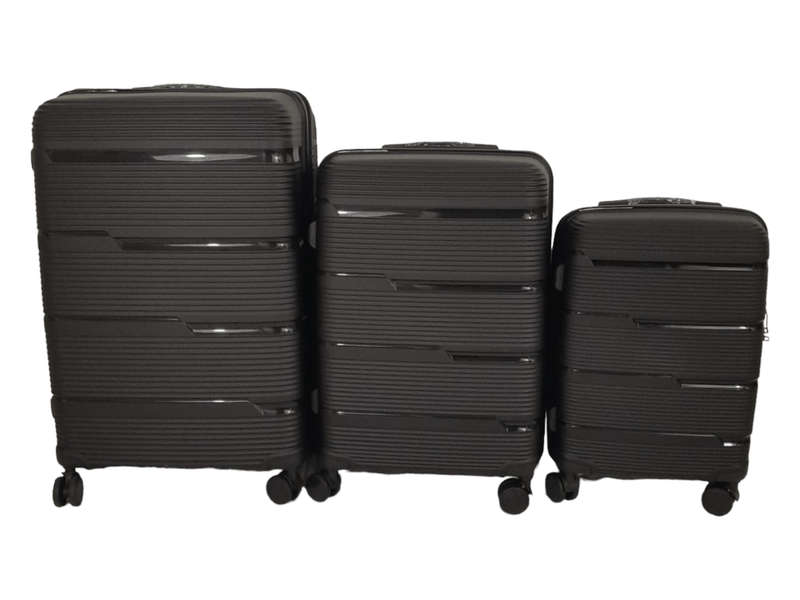 SMTE-Acesa Hard Shell Elite Suitcase Set 3 Piece - Black with keychain