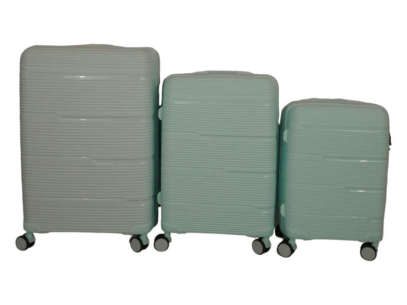 SMTE-Acesa Hard Shell Elite Suitcase Set 3 Piece - Green with keychain