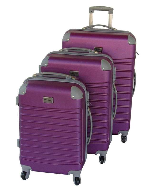 SMTE 3 Piece 30 Inch Luggage Set - Purple with keychain