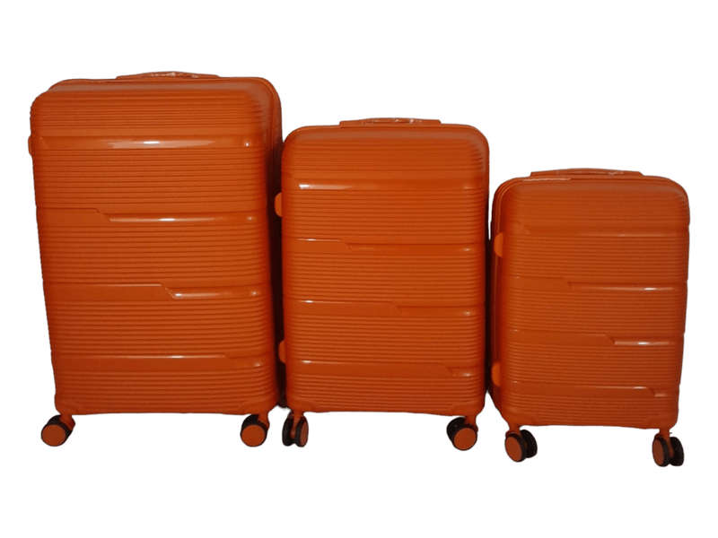 SMTE-Acesa Hard Shell Elite Suitcase Set 3 Piece - Orange with keychain