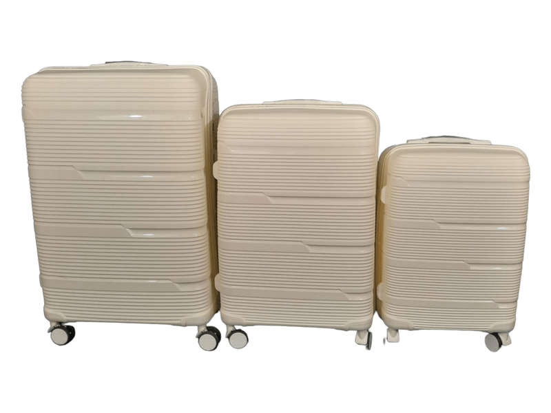 SMTE-Acesa Hard Shell Elite Suitcase Set 3 Piece - White with keychain
