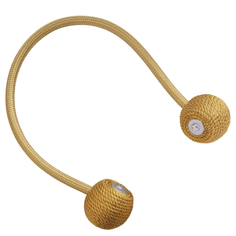 SMTE Magnetic Curtain Tieback - Ball -Set Of 2 - Gold with keychain