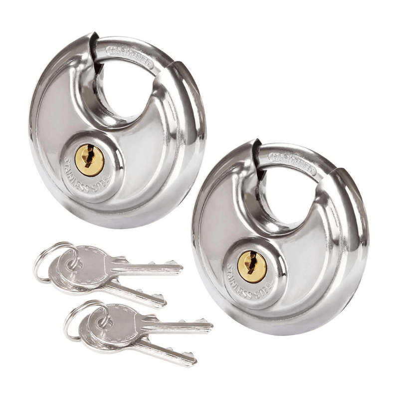 SMTE 2 x Padlock Diskus Type - 70mm Pad Lock with keychain