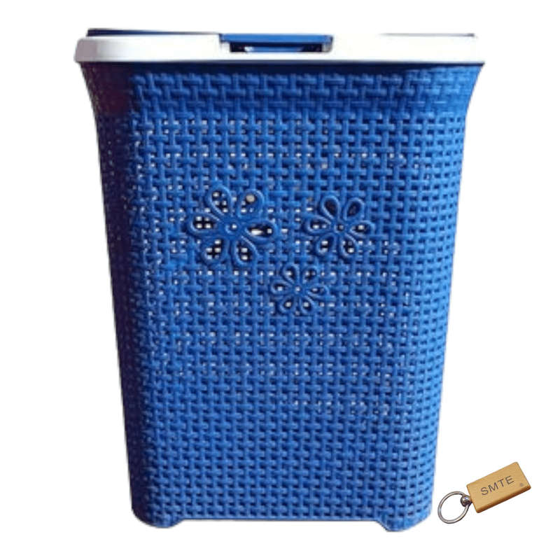 Smte-Daisy Laundry Basket 50L with SMTE Keyring - Blue with keychain