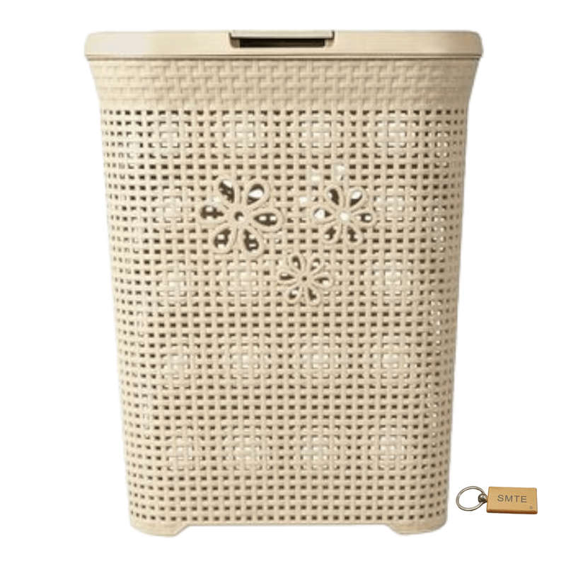 Smte-Daisy Laundry Basket 50L with SMTE Keyring - Latte with keychain