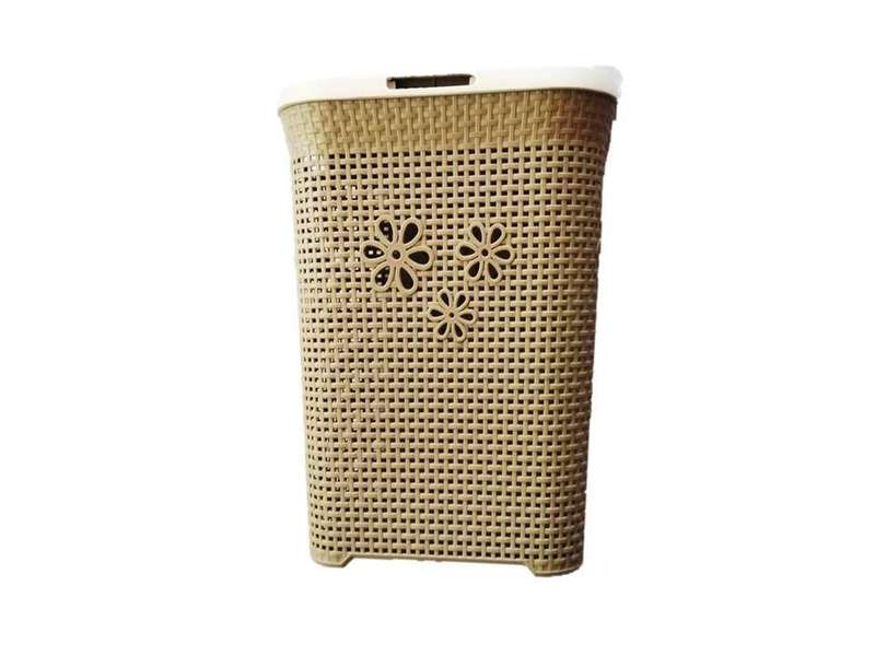SMTE Classic Laundry Basket - Biege with keychain
