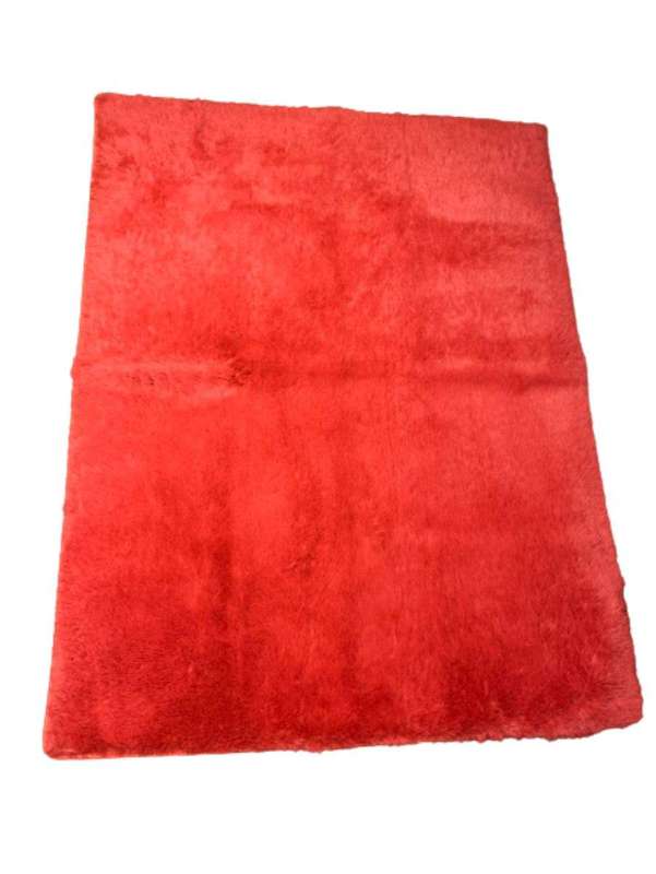 SMTE Shaggy Carpet Fire Red 150cm x 200cm with keychain