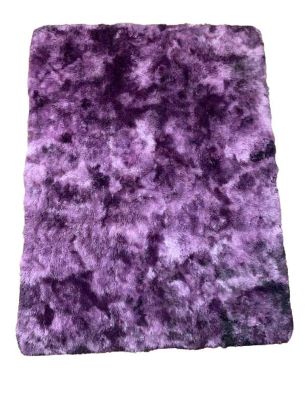 SMTE Shaggy Carpet Purple Rainbow 150cm x 200cm with keychain