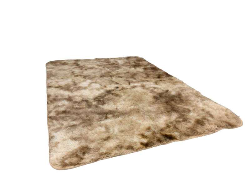 SMTE Shaggy Carpet Light Brown Rainbow 150cm x 200cm with keychain