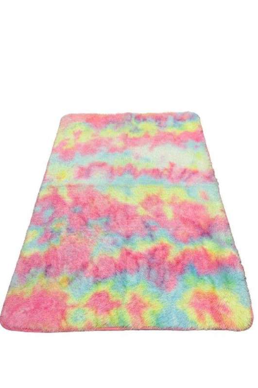 SMTE Shaggy Carpet Pink Rainbow - 150cm x 200cm with keychain