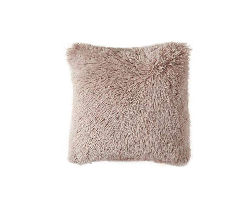 SMTE Faux Fur Scatter Cushion Plush Pillow - Brown with keychain