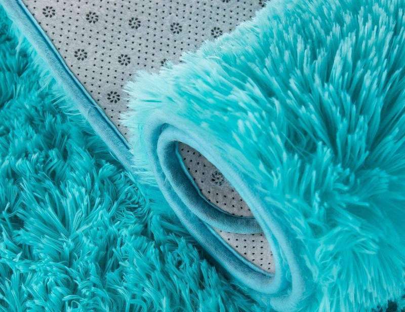 SMTE Large Fluffy Shag Fur Rugs - mint with keychain