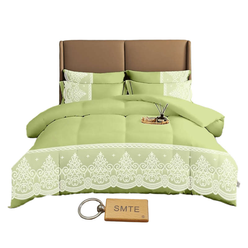 SMTE Bedspread Set with a Smte Keyring-DL5PC - 5-Piece - Green with keychain