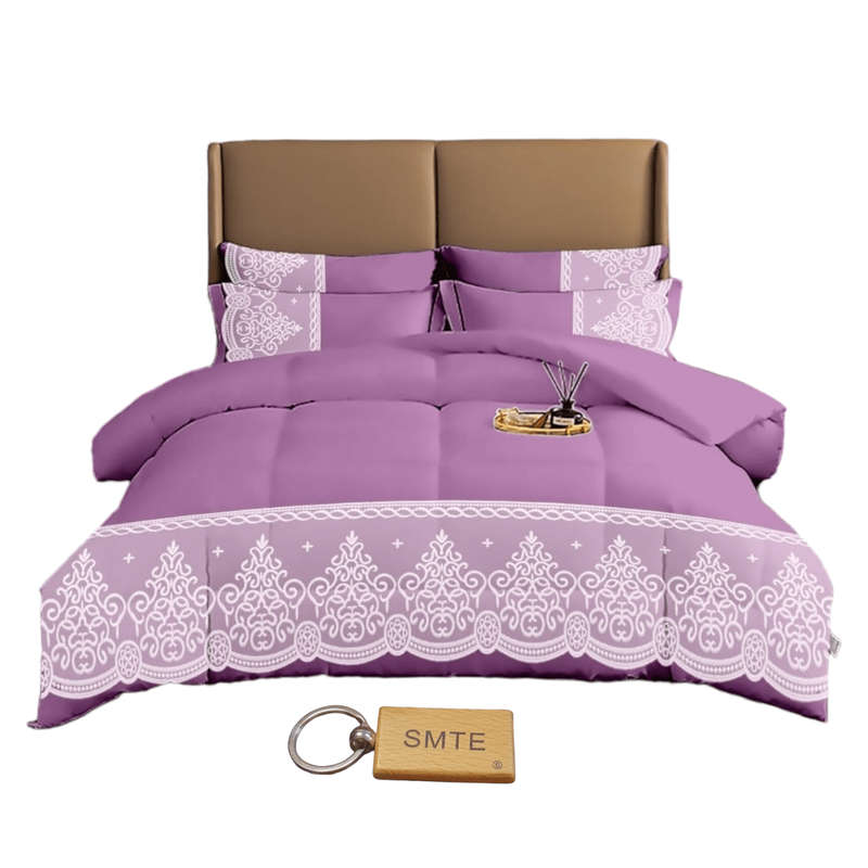 SMTE Bedspread Set with a Smte Keyring-DL5PC - 5-Piece - Purple with keychain