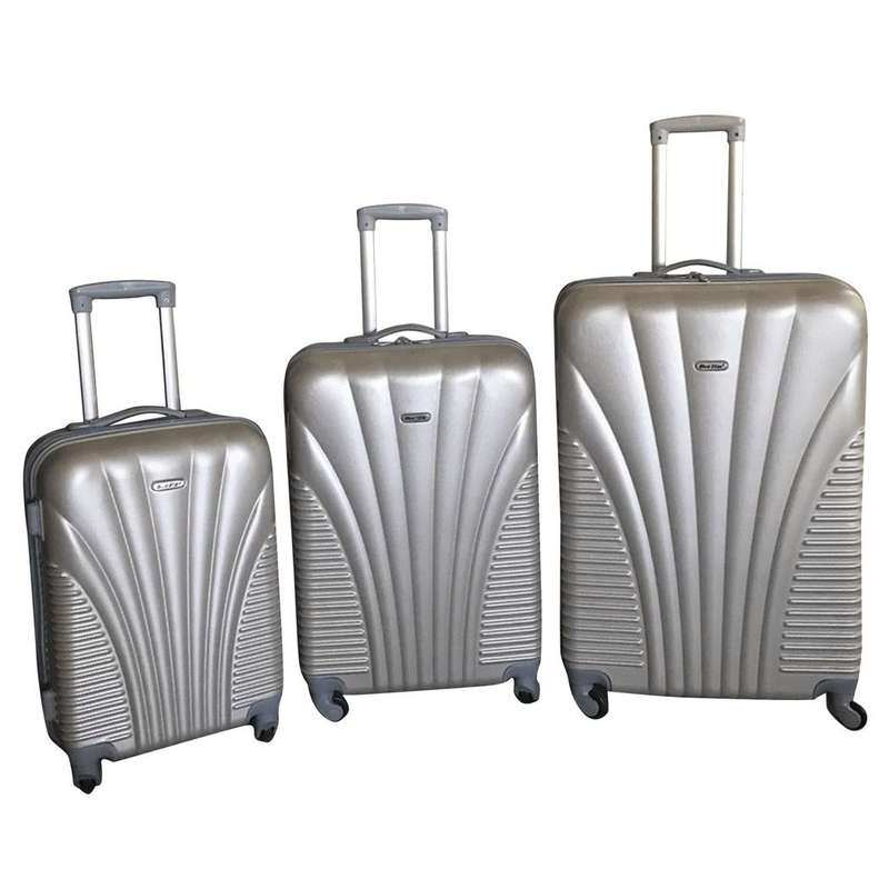 SMTE 3-Piece Travel 28-Inch Luggage Suitcase Bag Set - Stylish - Gold with keychain