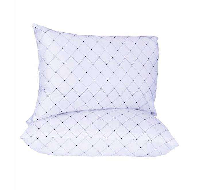SMTE 2 Piece Super Soft Non-Shrink  Silk Mat Standard Pillows Set  - 65cm x 45cm with keychain