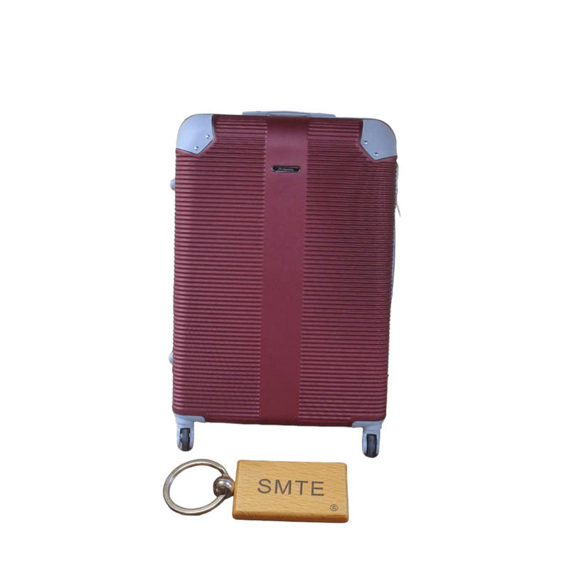 SMTE Hard Outer Shell Luggage 23" with Smte Keyring - Red with keychain