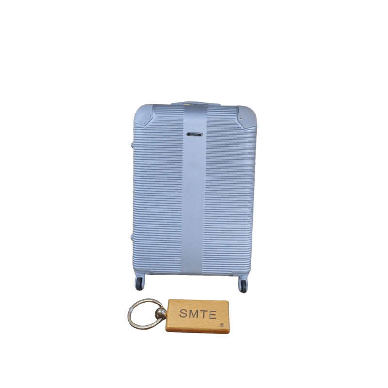 SMTE Hard Outer Shell Luggage 23" with Smte Keyring - Silver with keychain