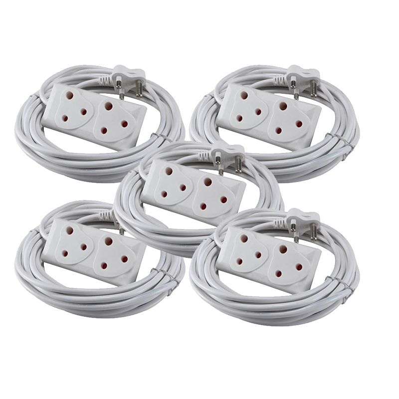 SMTE 20m Extension Cord With A Two-Way Multi-Plug Extension Lead Bulk 5 Pack with keychain
