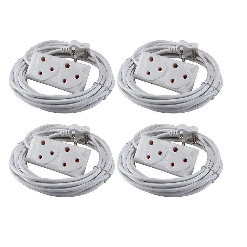 SMTE 15m Extension Cord With A Two-Way Multi-Plug Extension Lead Bulk 4 Pack with keychain