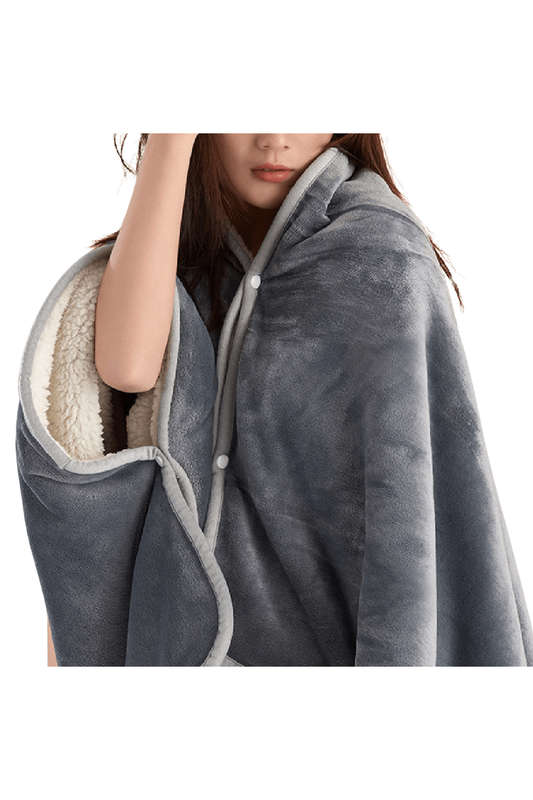 SMTE BLS-Fashionable Winter Poncho - Grey with keychain