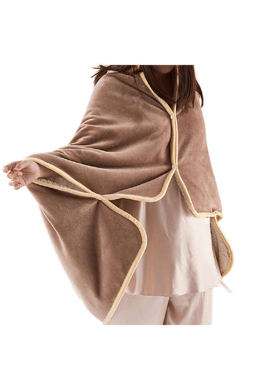 SMTE BLS-Fashionable Winter Poncho - Light Brown with keychain