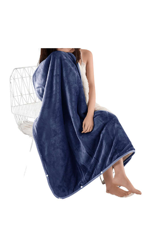 SMTE BLS-Fashionable Winter Poncho - Navy Royal Blue with keychain