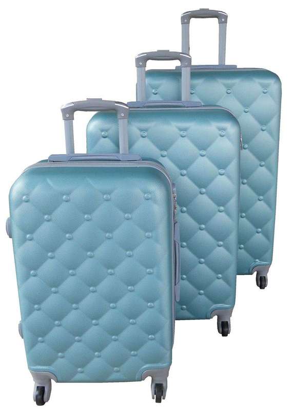 SMTE 3 Piece Mooistar 29 inch Travel Luggage Suitcase Bag Set - Aqua Green with keychain
