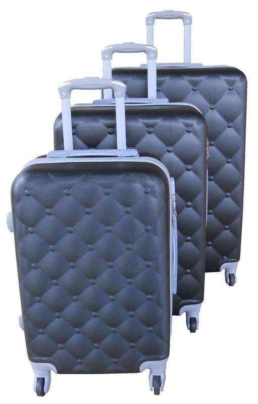 SMTE 3 Piece Mooistar 29 inch Travel Luggage Suitcase Bag Set - Black with keychain