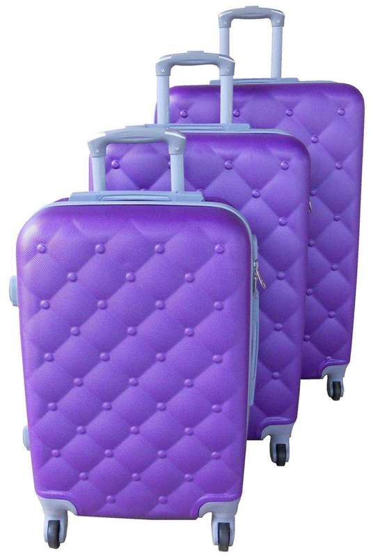SMTE 3 Piece Mooistar 29 inch Travel Luggage Suitcase Bag Set - Purple with keychain