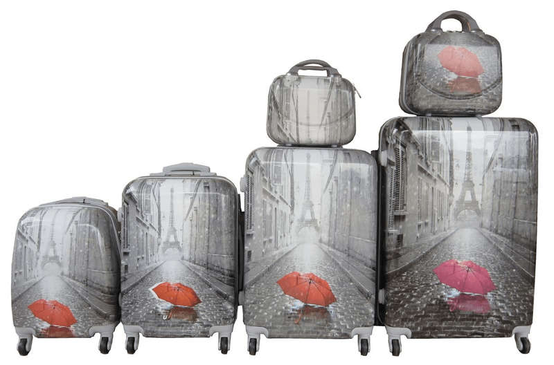 SMTE 6-Piece Polycarbonate Luggage Set with keychain