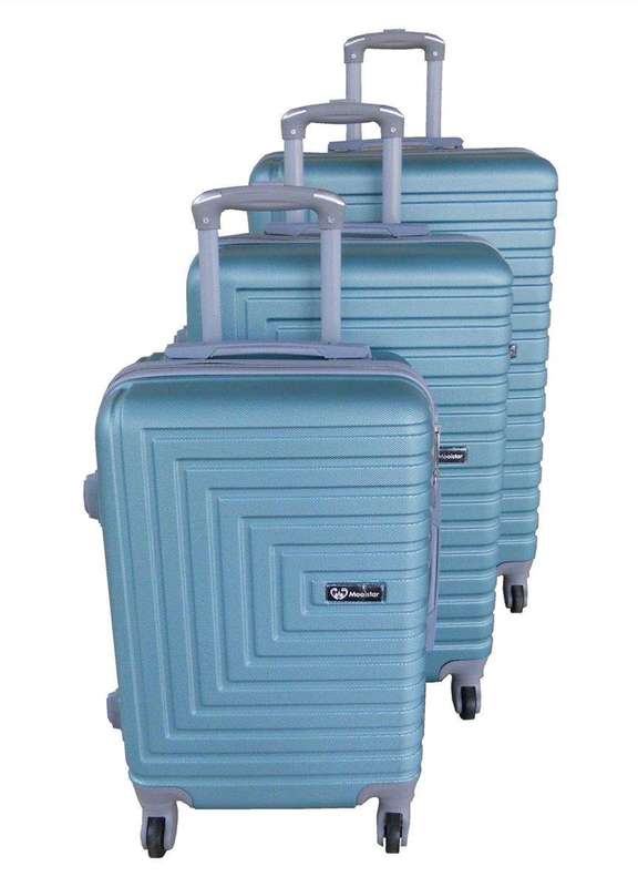 SMTE 3 Piece Mooistar 28 inch Travel Luggage Suitcase Bag Set - Aqua Green with keychain