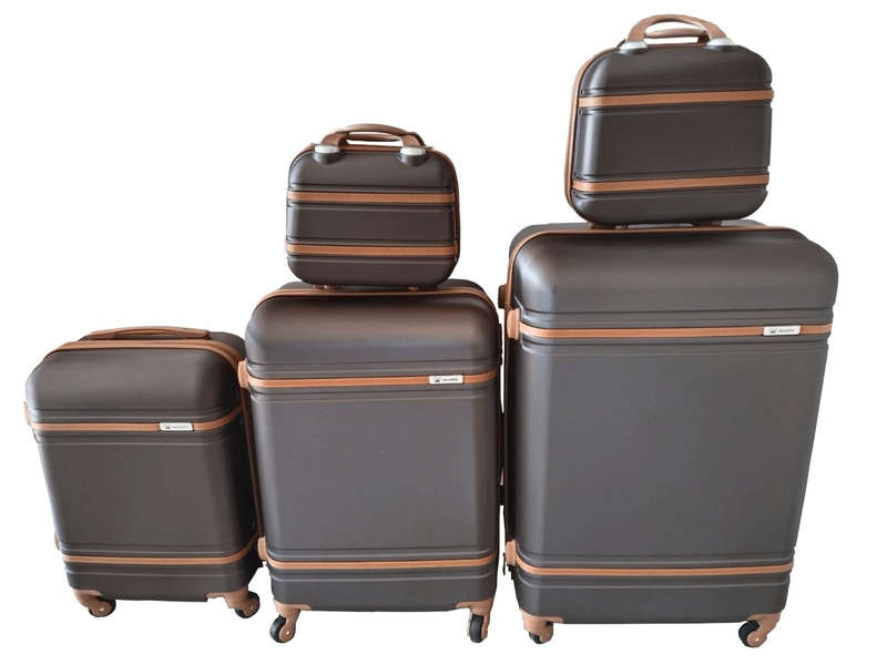 SMTE ABS 5-Piece Luggage Set-Charcoal Spinner Wheels,Built-in Lock & Lightweight with keychain