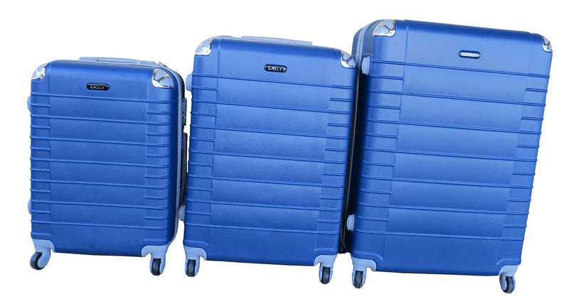 SMTE Gaily ABS 3-Piece Spinner Luggage Set-Blue Durable, Lightweight,360 Wheels with keychain
